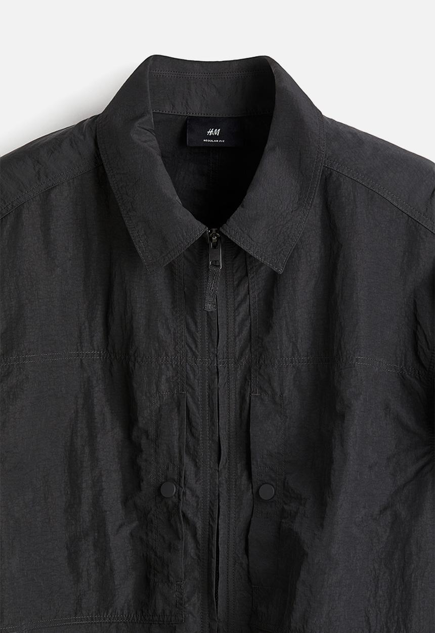 H&M - Regular fit nylon overshirt - dark grey 