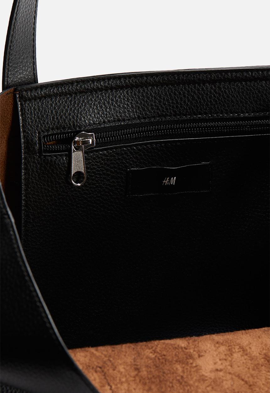 H&M - Coated shopper - black