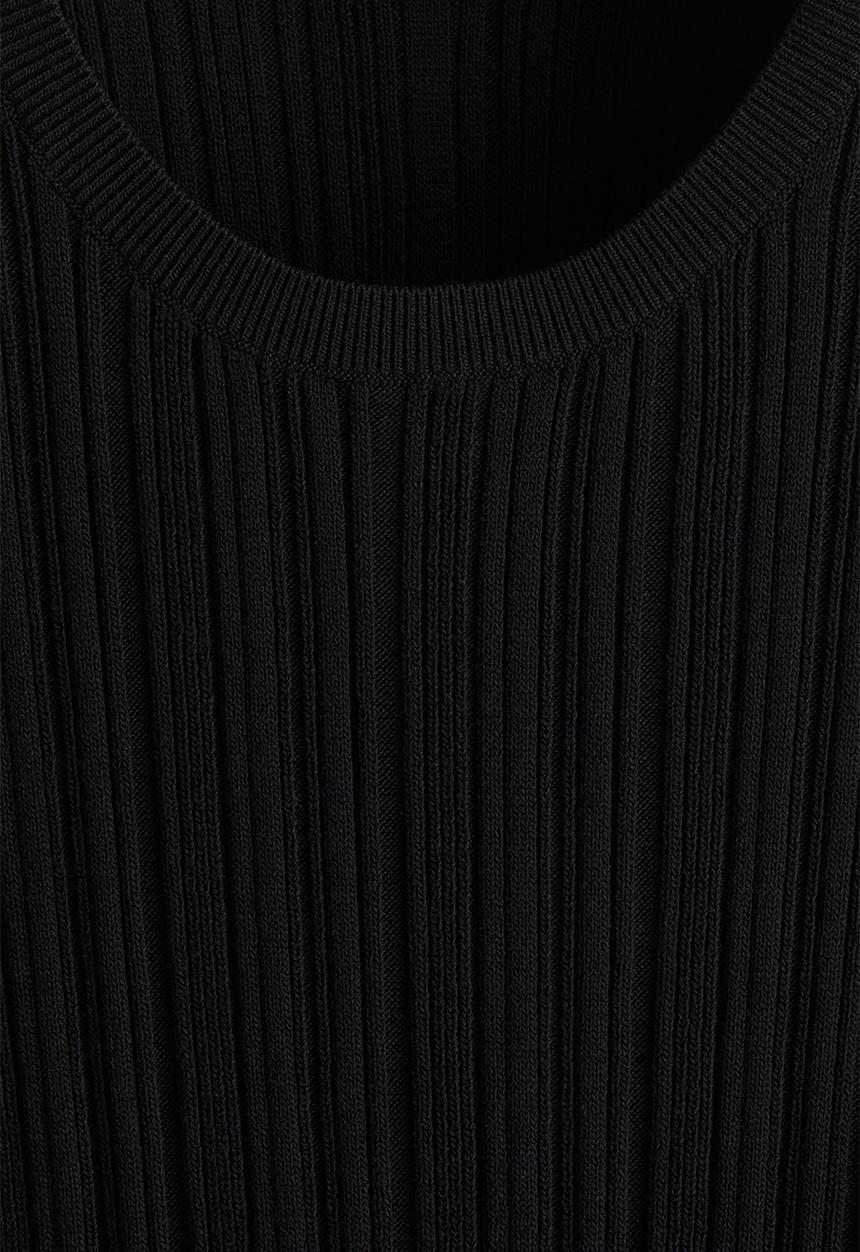 H&M - Slim fit ribbed vest top - black