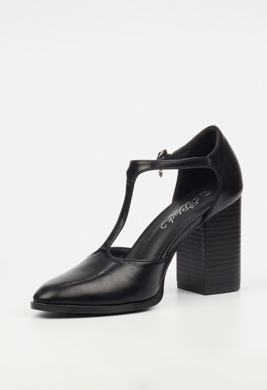 Miss Black - Kaia 2 t-bar block heel - black