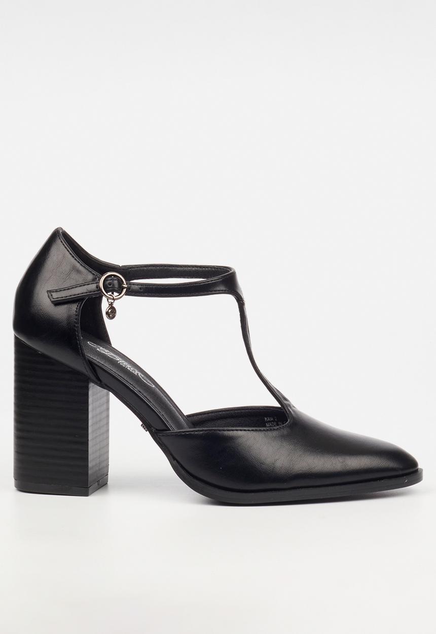 Miss Black - Kaia 2 t-bar block heel - black