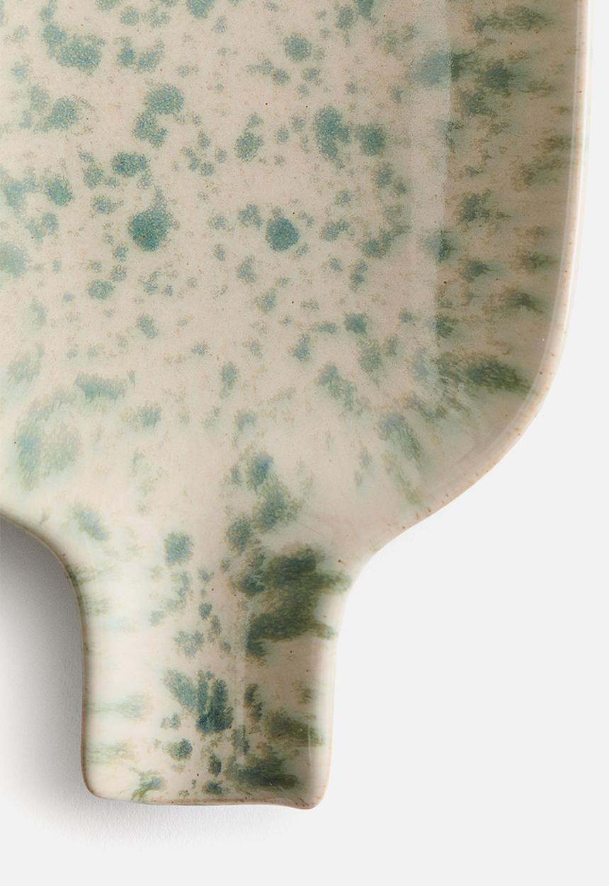 H&M - Stoneware spoon rest - green speckled