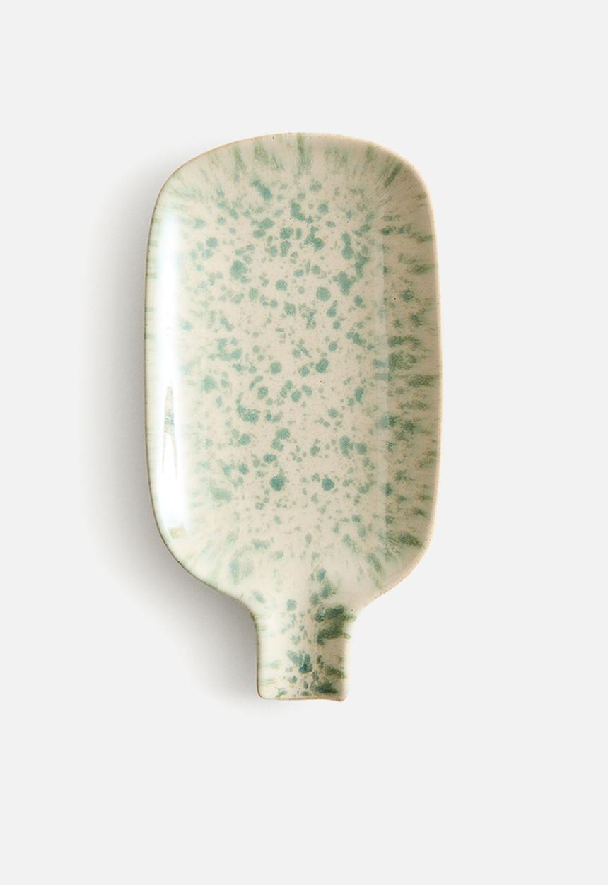 H&M - Stoneware spoon rest - green speckled