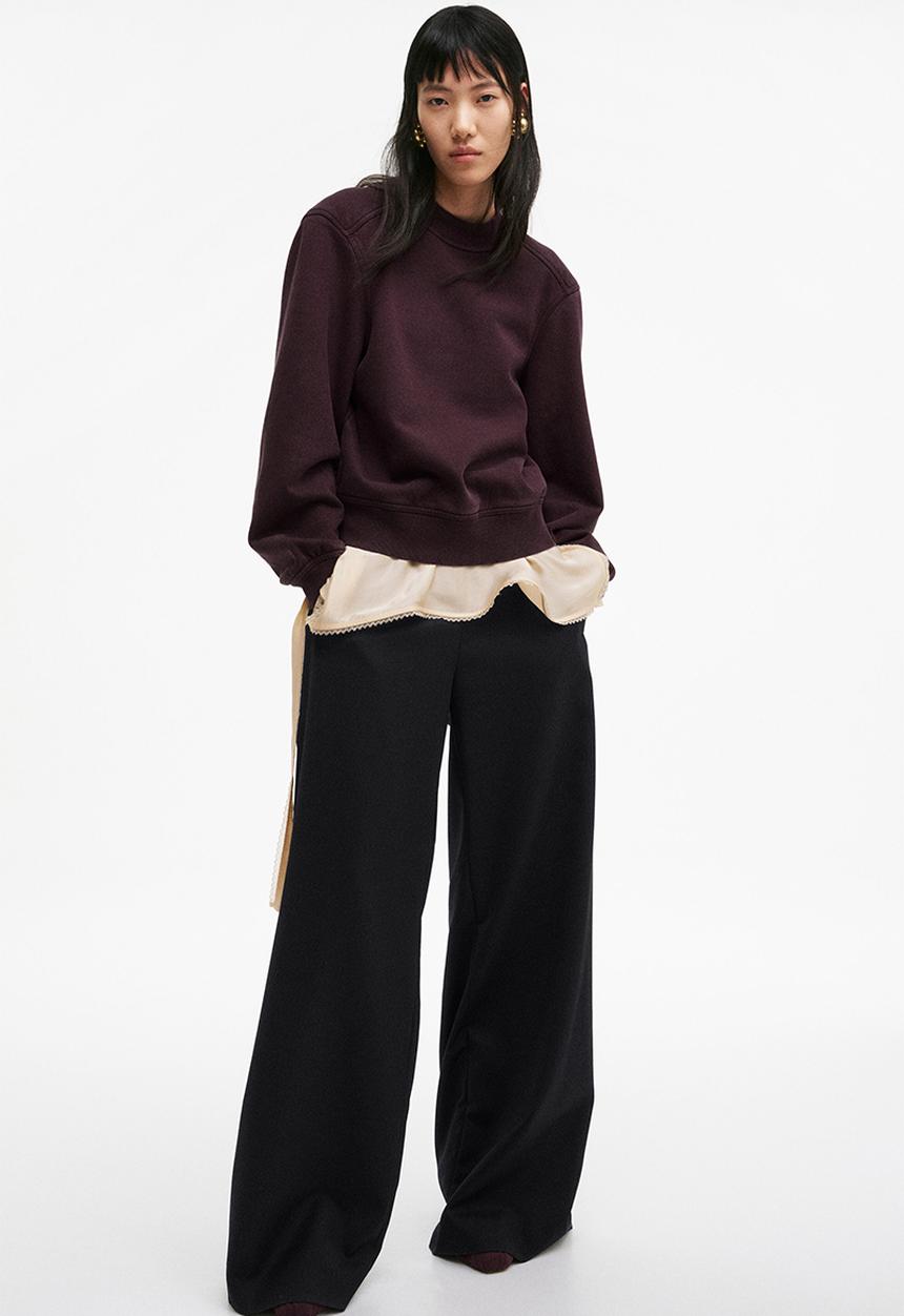 H&M - H&M Studio: Cotton sweatshirt - dark plum purple 
