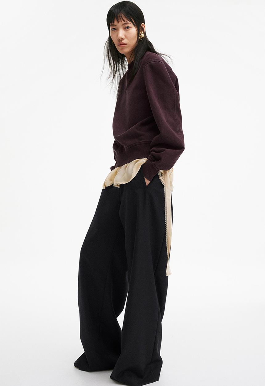 H&M - H&M Studio: Cotton sweatshirt - dark plum purple 