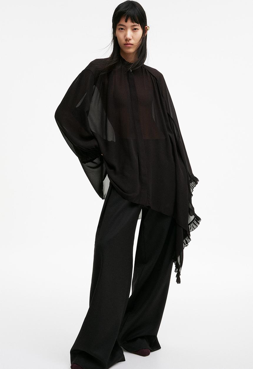 H&M - H&M Studio: Chiffon blouse - black