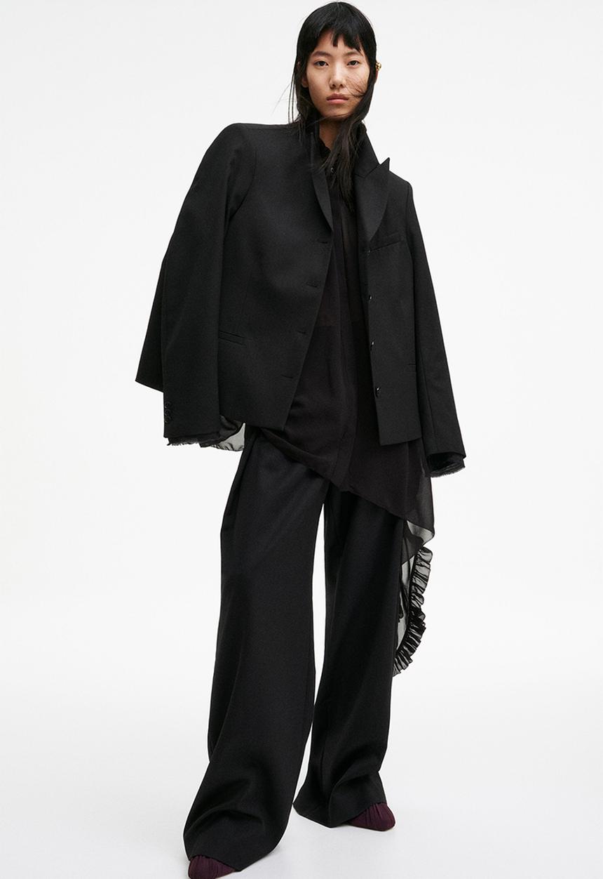 H&M - H&M Studio: Chiffon blouse - black