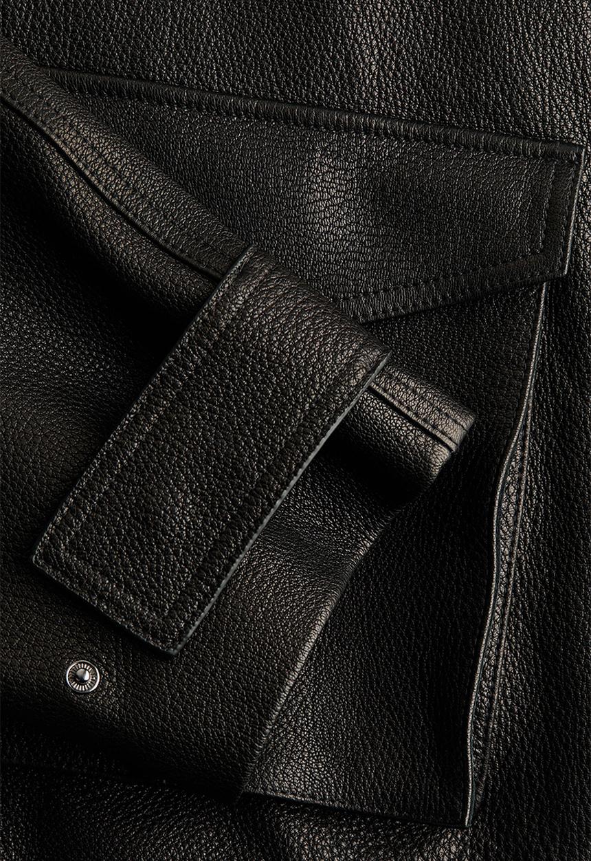 H&M - H&M Studio: Peplum leather jacket - black