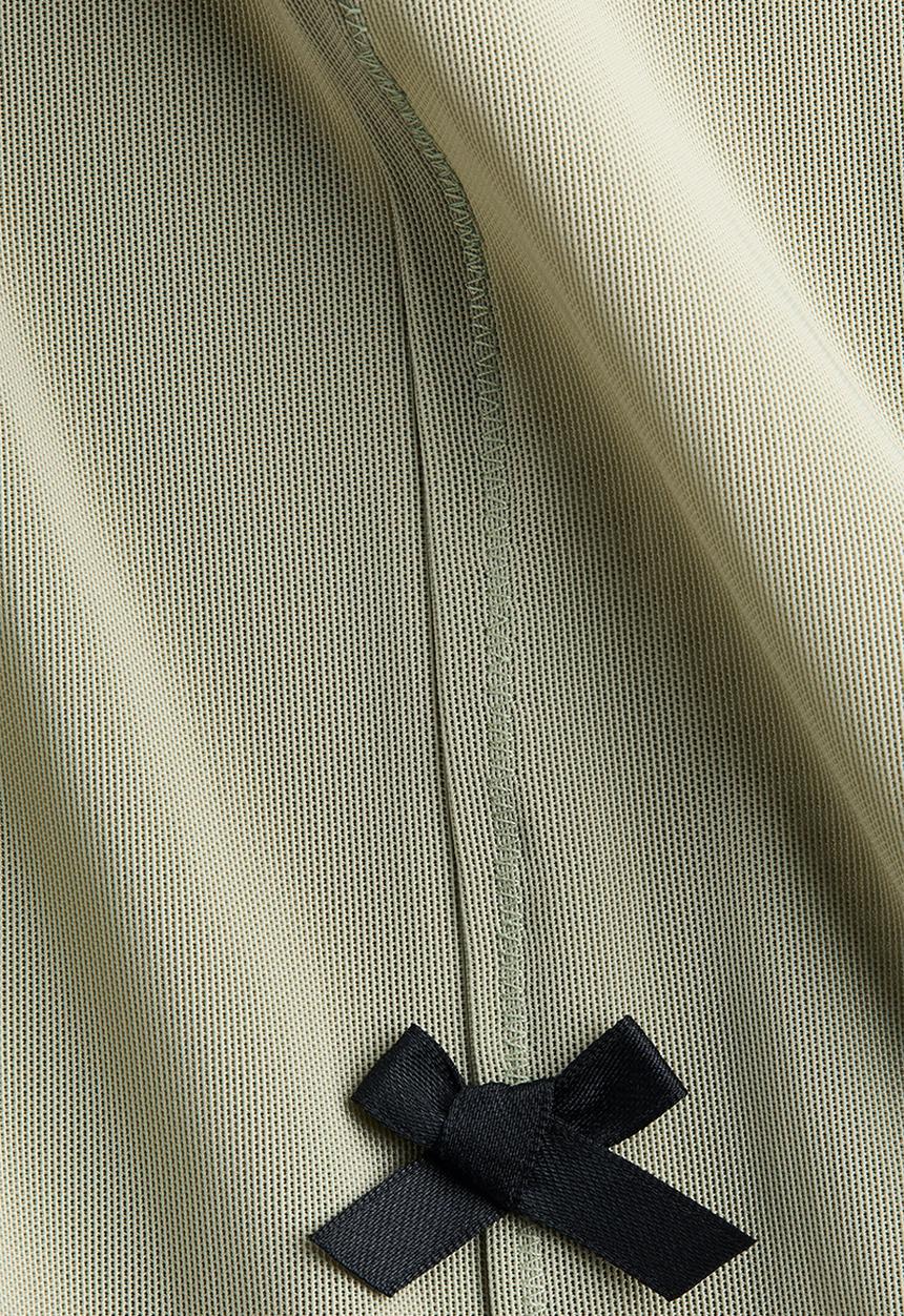 H&M - H&M Studio: Bow-detail mesh skirt - light khaki green