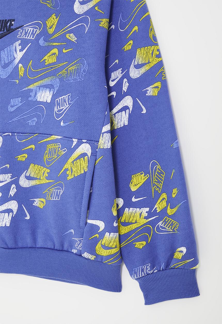 Nike - Nike all-over print reveal hoodie - comet blue