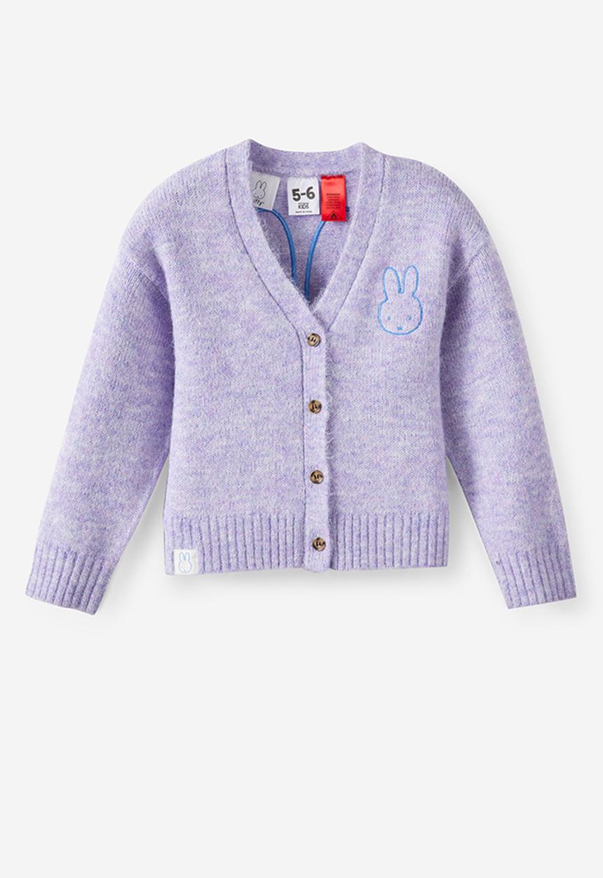 Sleep Knit Cardigan License - Lcn Mif Vintage Lilac/ Miffy Head