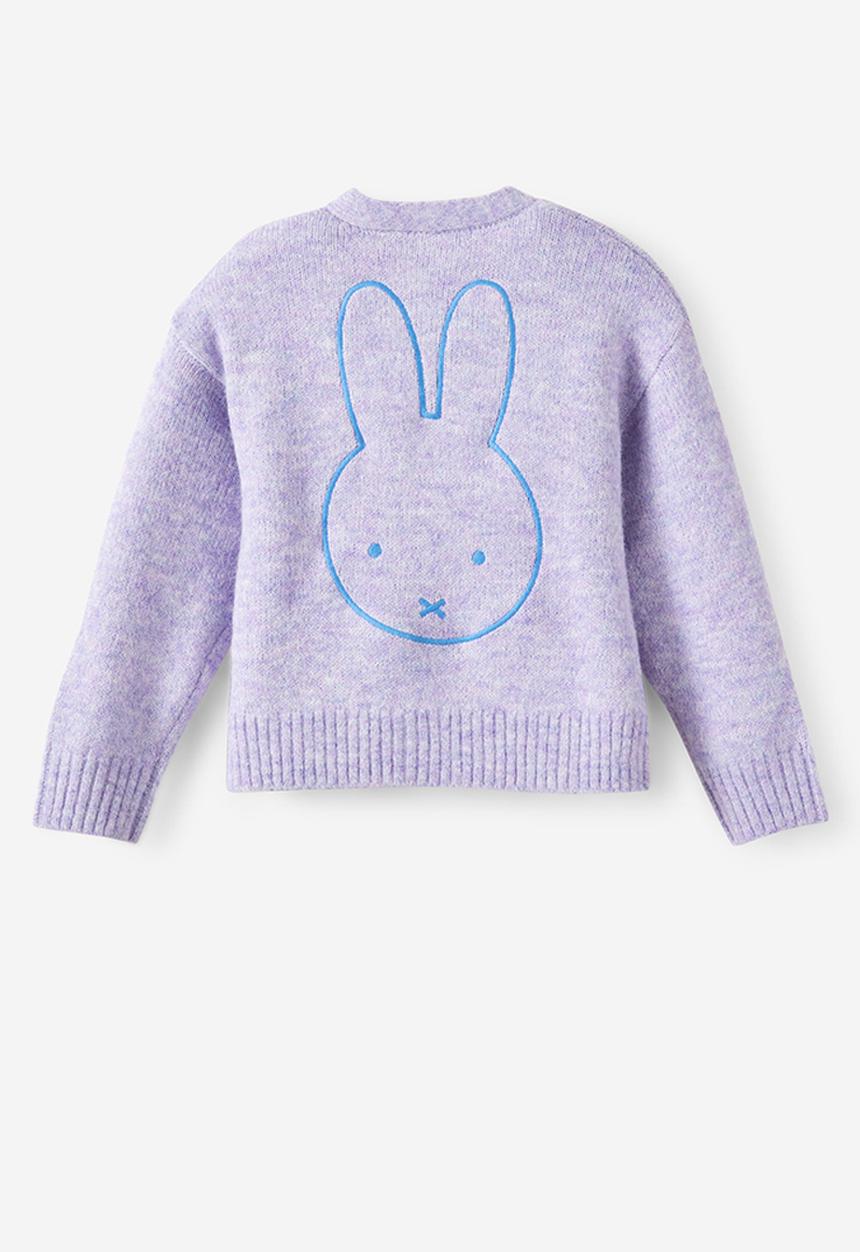 Sleep Knit Cardigan License - Lcn Mif Vintage Lilac/ Miffy Head