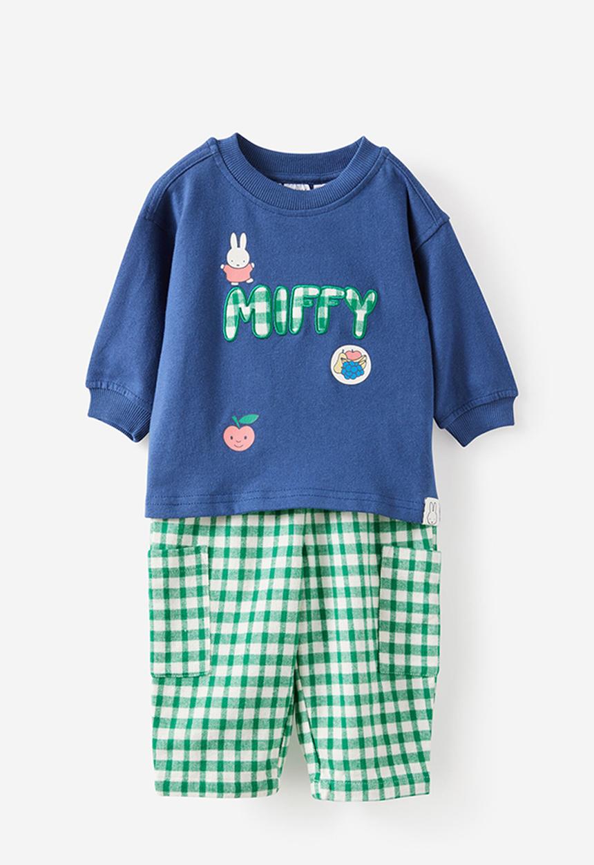 Cotton On - Miffy Baby Long Sleeve Pj Set License - Lcn Mif Deep Dive/ Miffy Apple