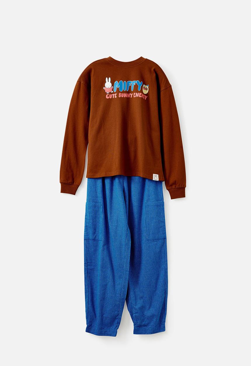 Cotton On - Miffy Adult Long Sleeve Pj Set License - Lcn Mif Chestnut/ Miffy Cute Bunny