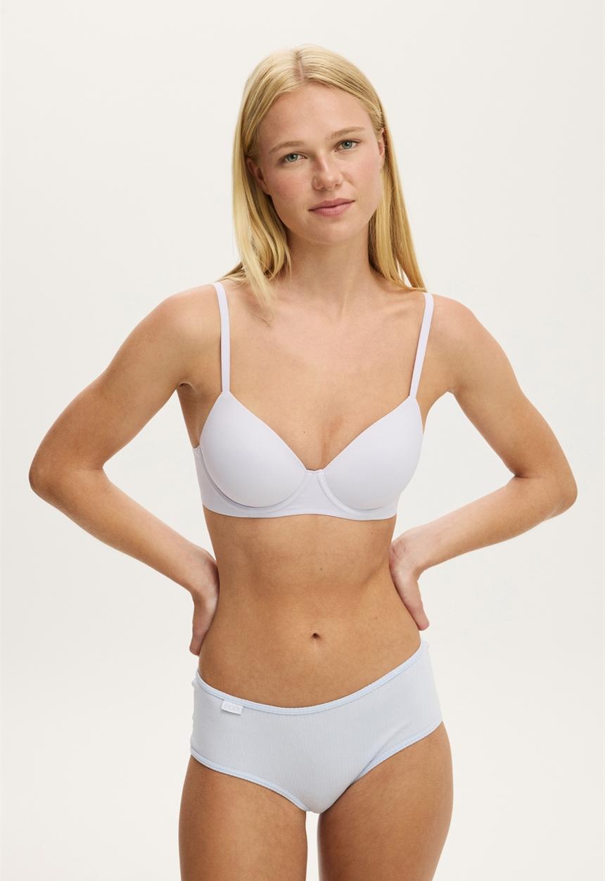 Cotton On - Organic Cotton Rib Boyleg Brief - Violet Blue