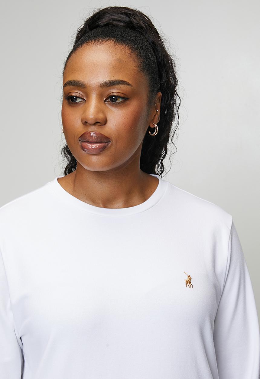 POLO - Plus wmn alice ls t-shirt - white
