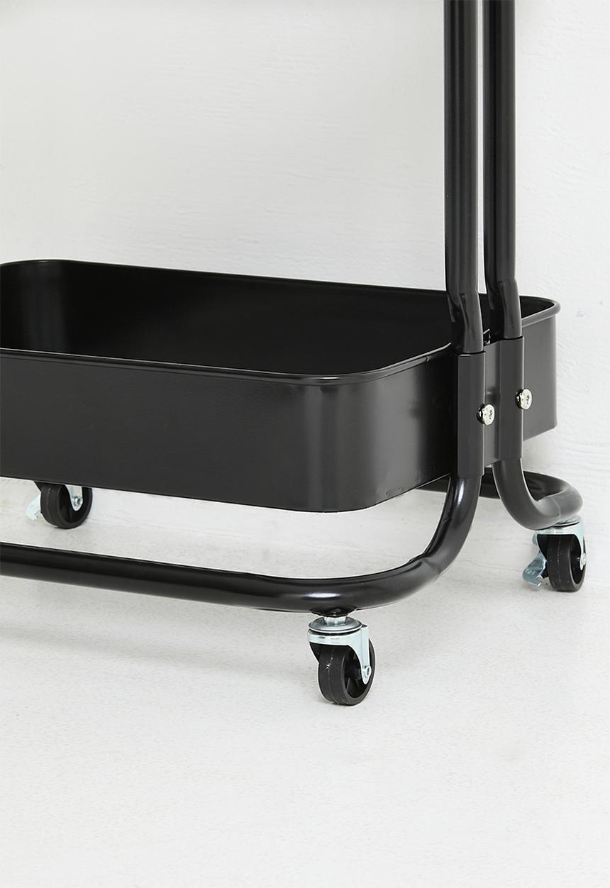 Storage Solutions - 3-Tier Metal Utility Trolley - Black