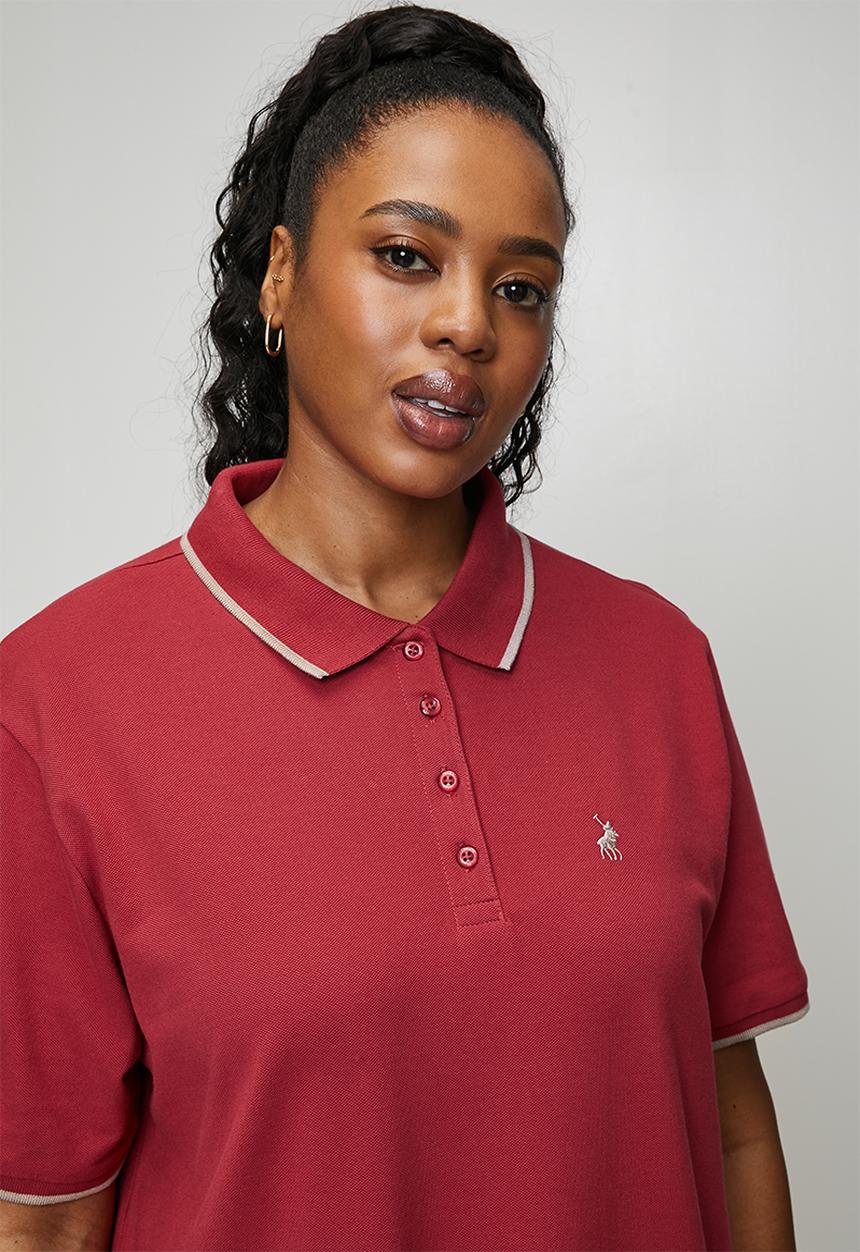 POLO - Plus wmn leah golfer dress - garnet