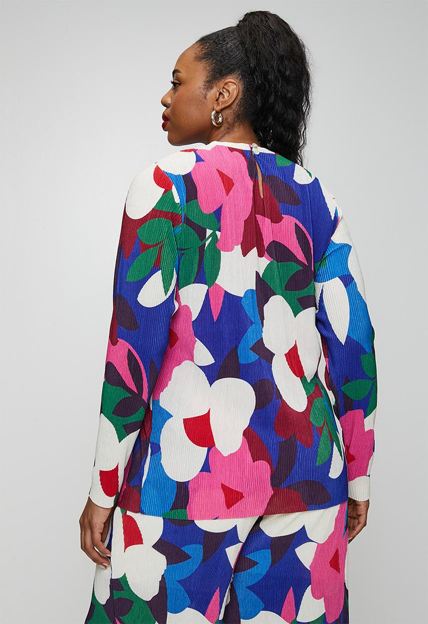 Me&B - Plus Plisse Longsleeve - Bloom