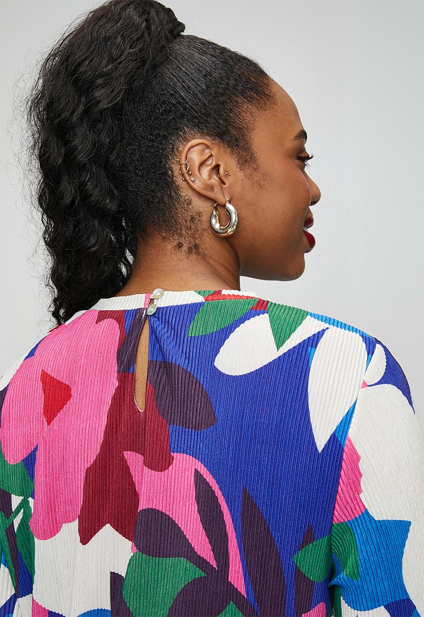 Me&B - Plus Plisse Longsleeve - Bloom