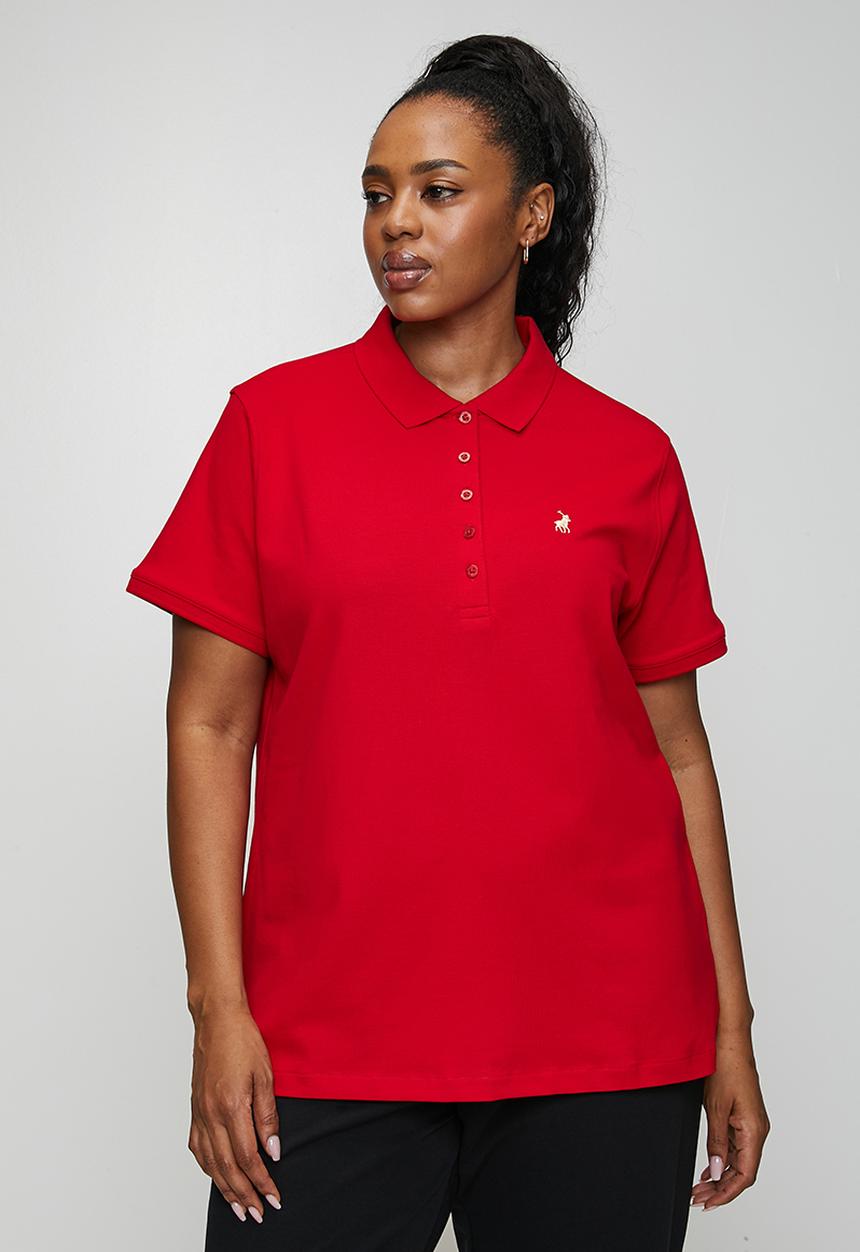POLO - Plus wmn margot ss golfer - red