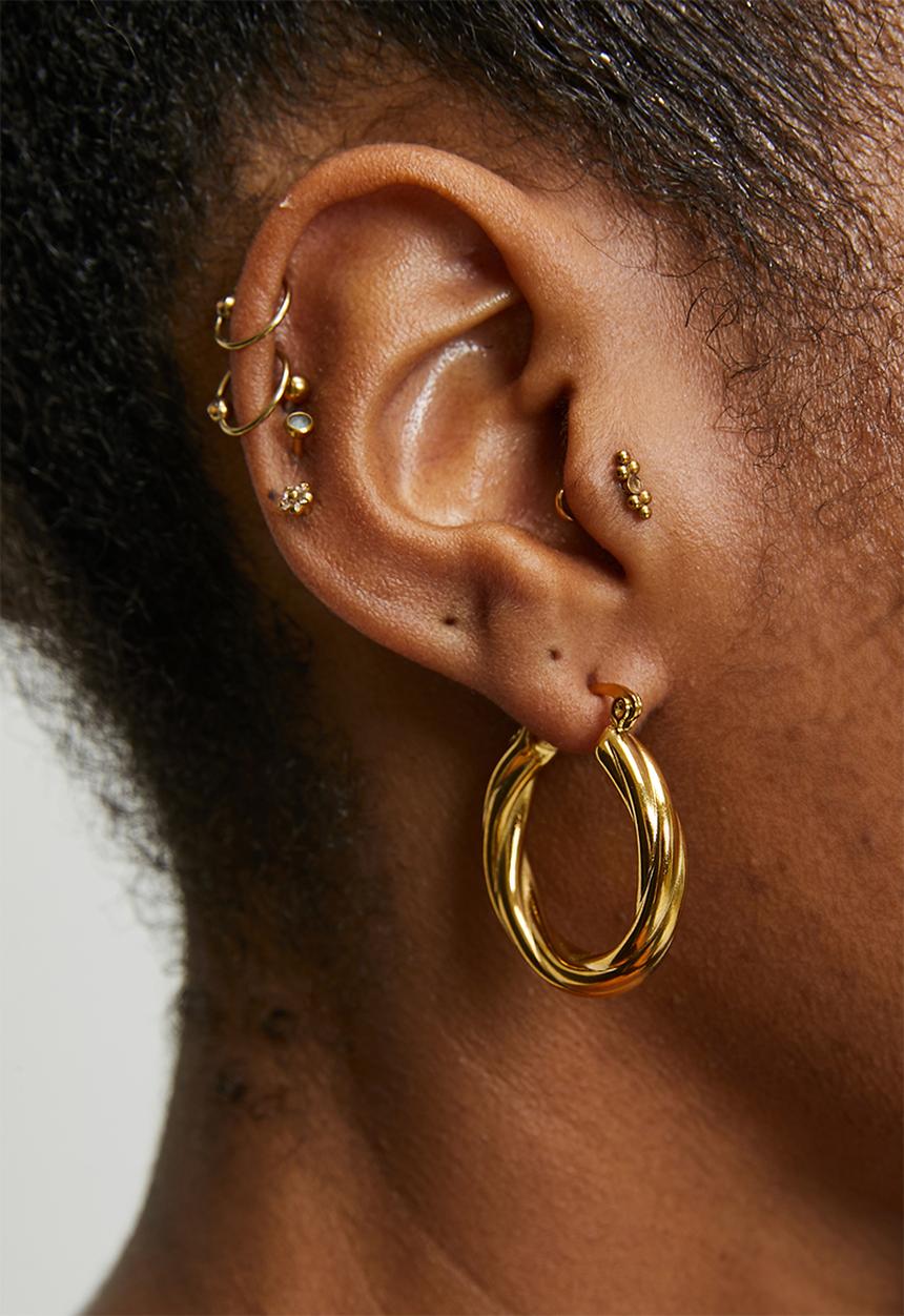 Zoe on Trend - Large Twisted Hoop 29mm x 33mm - Gold