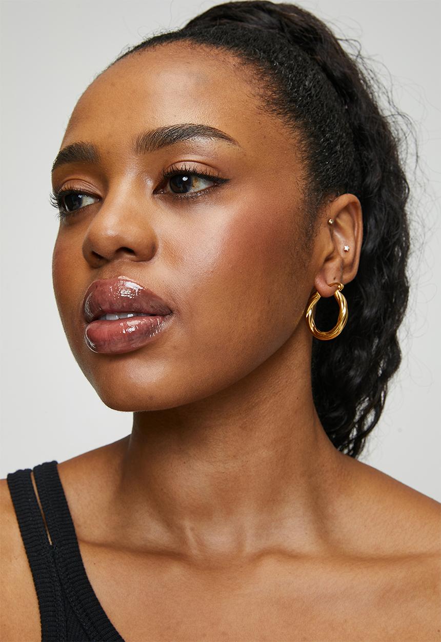 Zoe on Trend - Large Twisted Hoop 29mm x 33mm - Gold