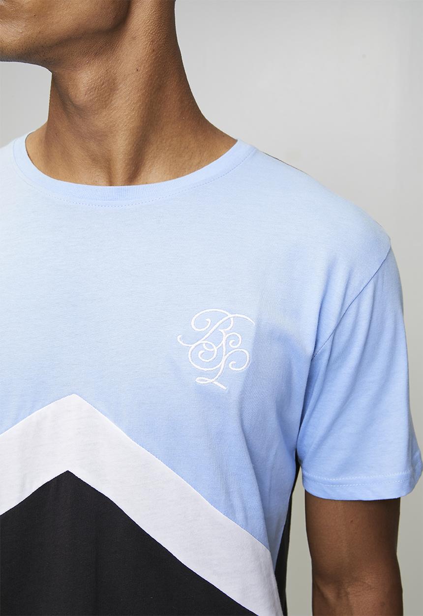 Brave Soul - Crew Neck Short Sleeve T-Shirt - Cloud Blue/Optic White/Jet Black