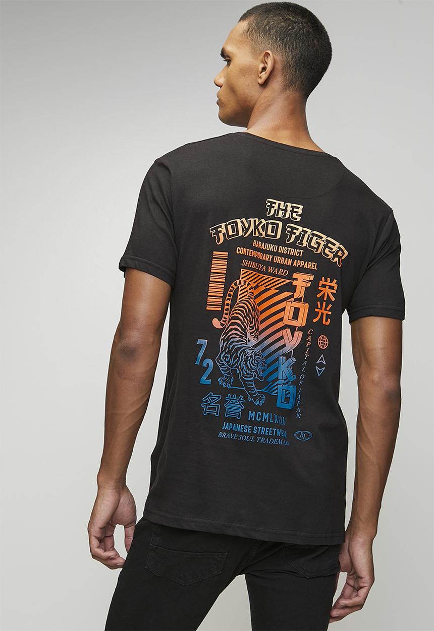 Brave Soul - Crew Neck T-Shirt - Jet Black      