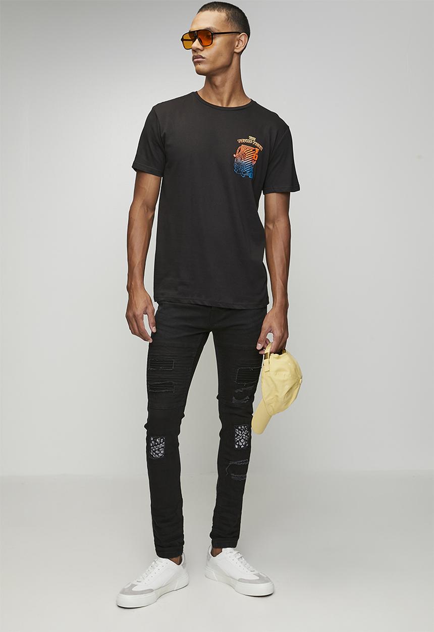 Brave Soul - Crew Neck T-Shirt - Jet Black      