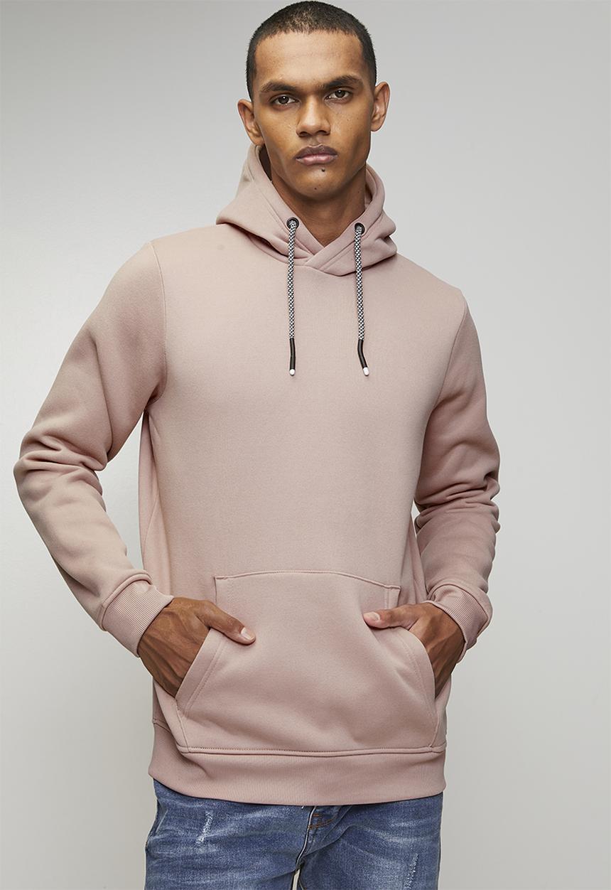 Brave Soul - Hoody With Cross Over Hood - Dusky Pink