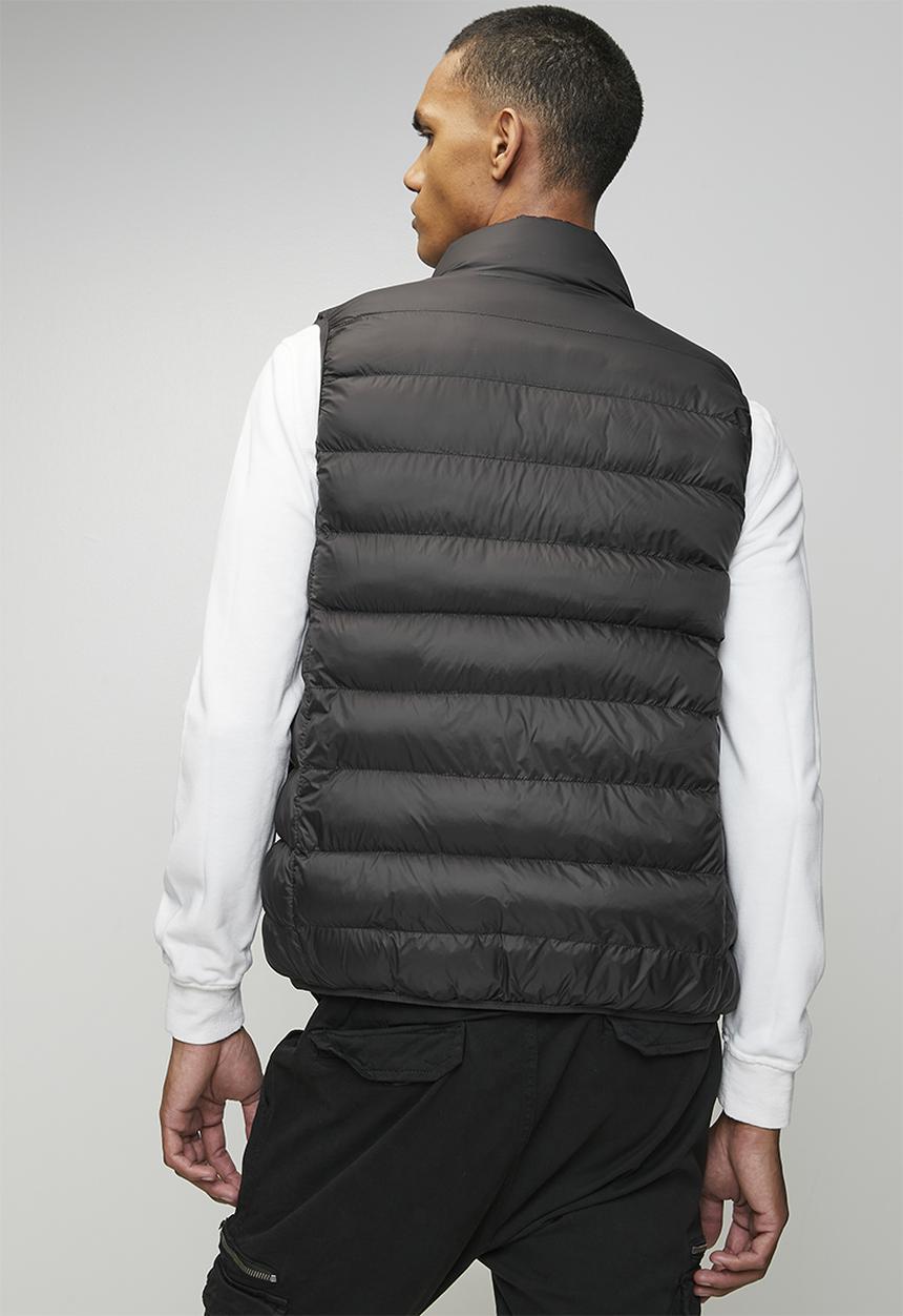 Brave Soul - Chevron Quilt Padded Gilet - Black