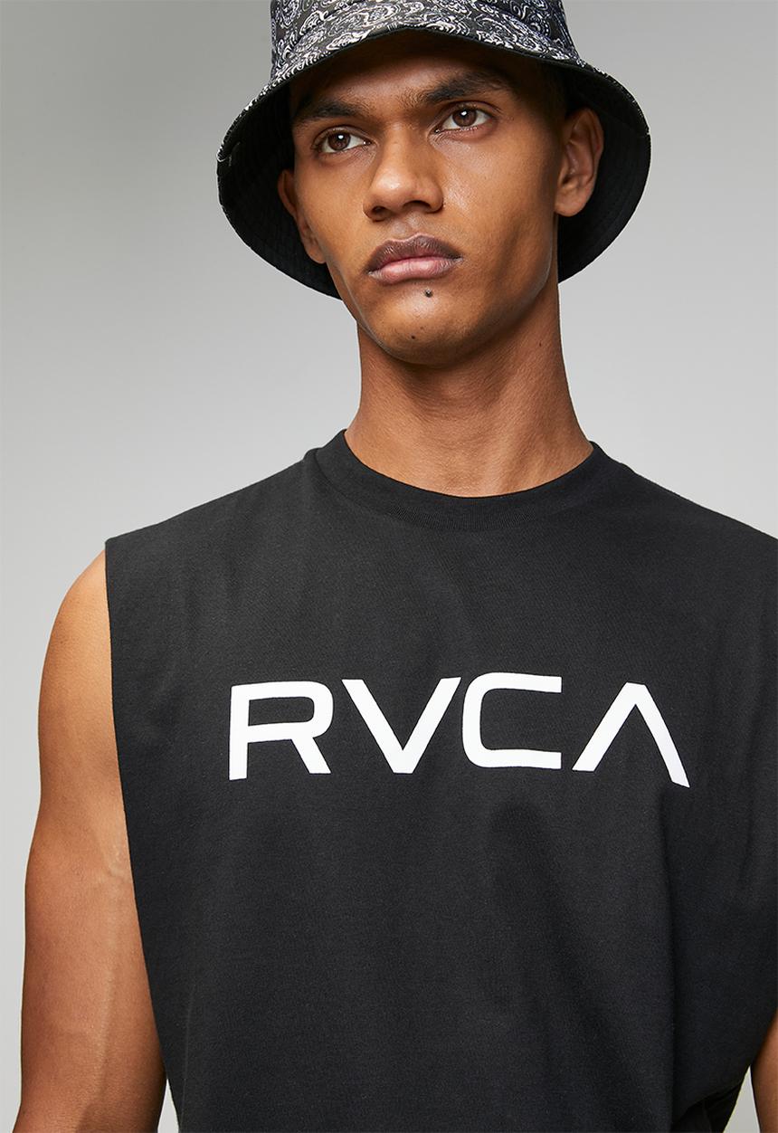 RVCA - Big Rvca Muscle - Black - WHITE LOGO