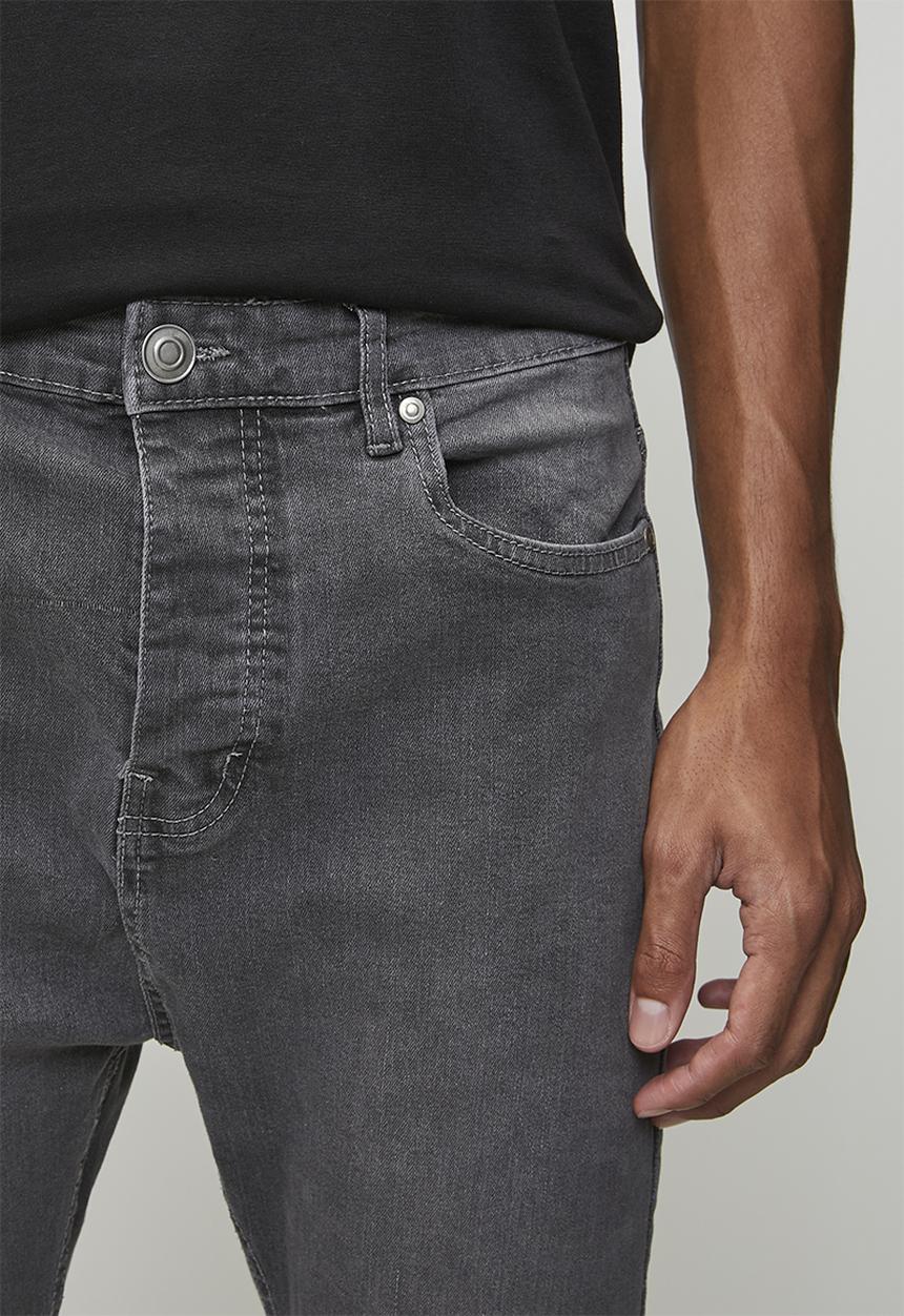 Brave Soul - Denim Crop Skinny Fit Jean - Grey Long Length