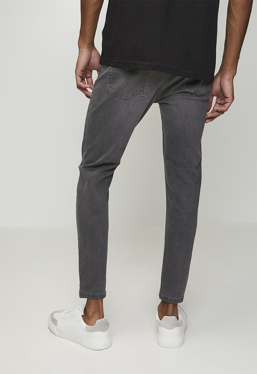 Brave Soul - Denim Crop Skinny Fit Jean - Grey Long Length
