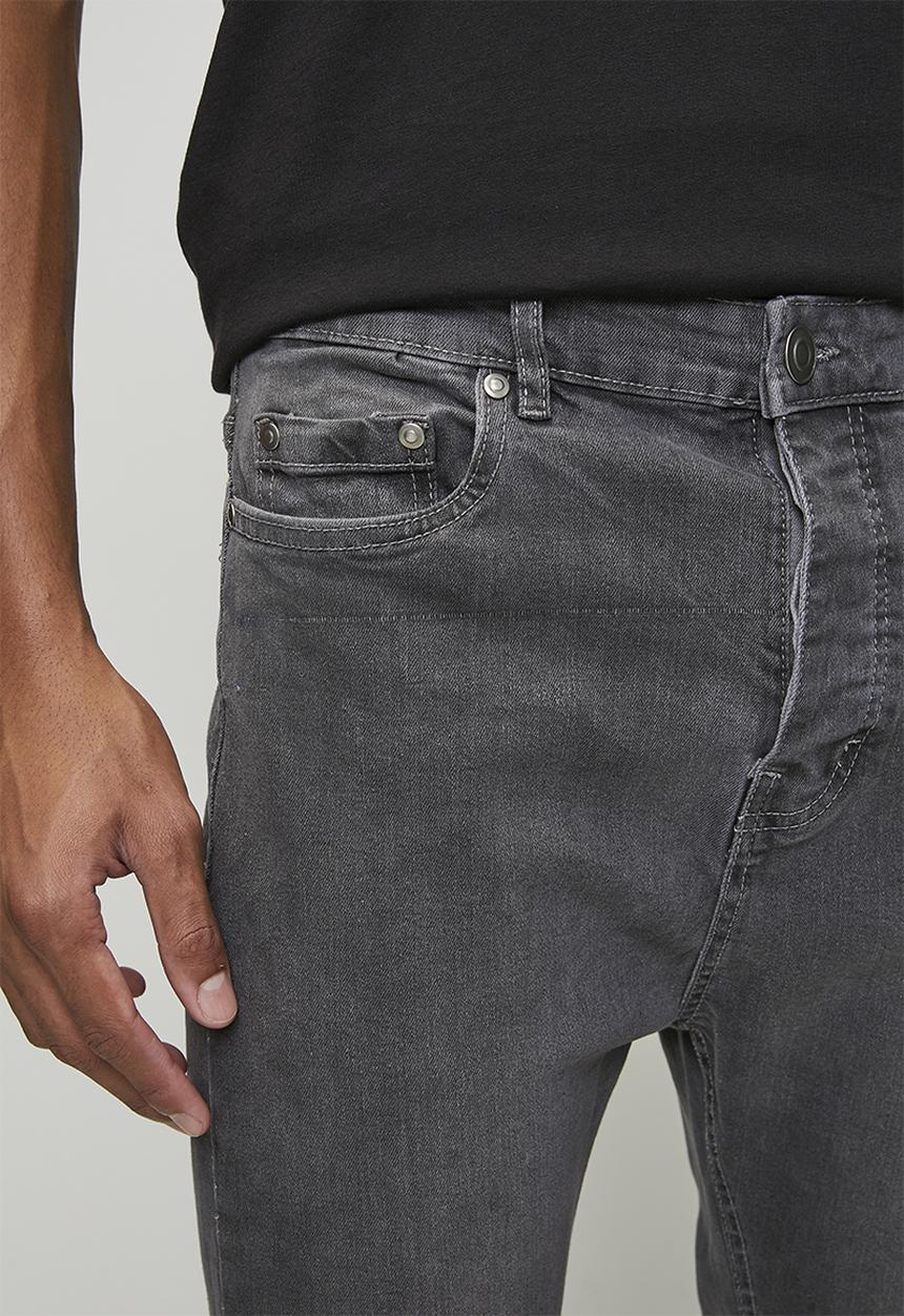 Brave Soul - Denim Crop Skinny Fit Jean - Grey Long Length