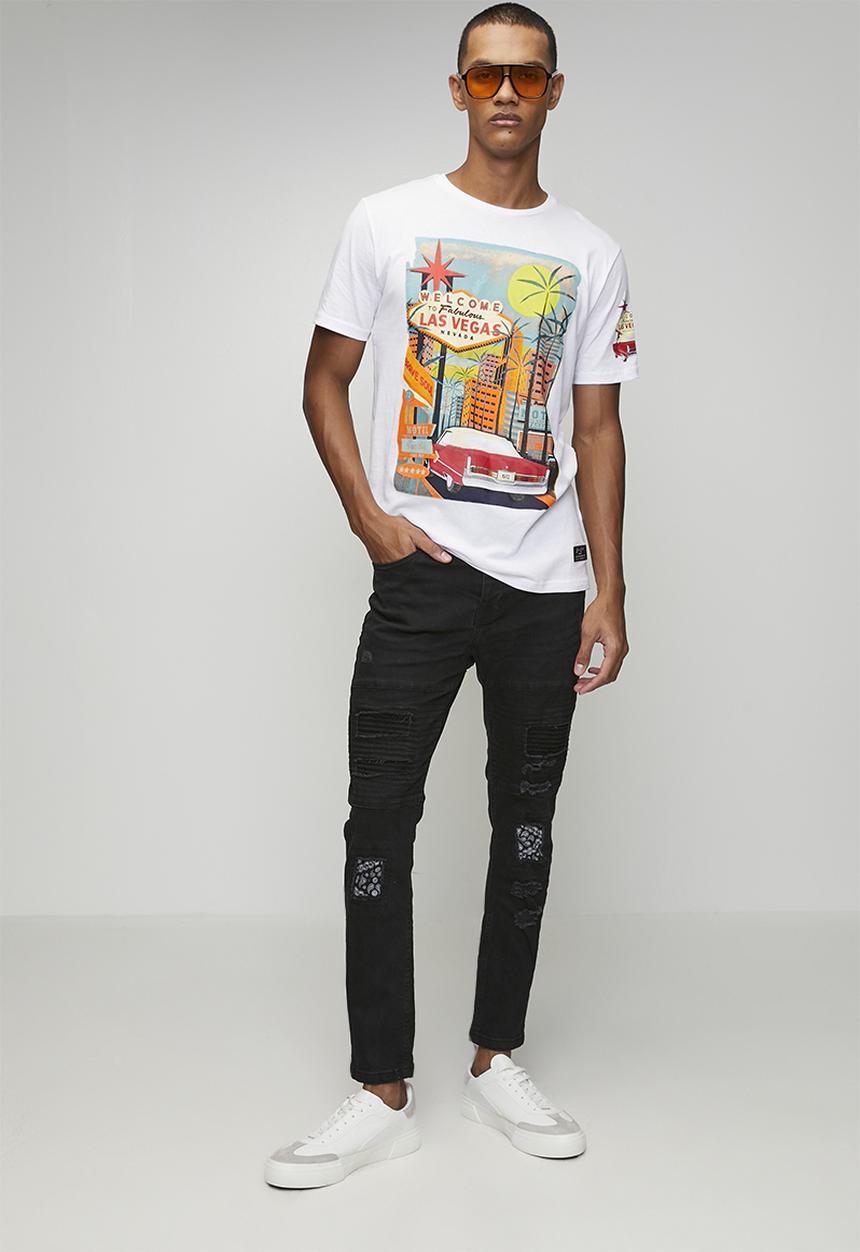 Brave Soul - Denim Biker Jean Regular Length - Charcoal Wash