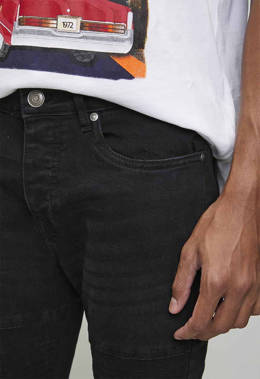 Brave Soul - Denim Biker Jean Long Length - Charcoal Wash