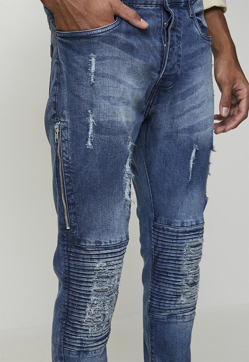 Brave Soul - Denim Biker Jean Regular Length - Blue 