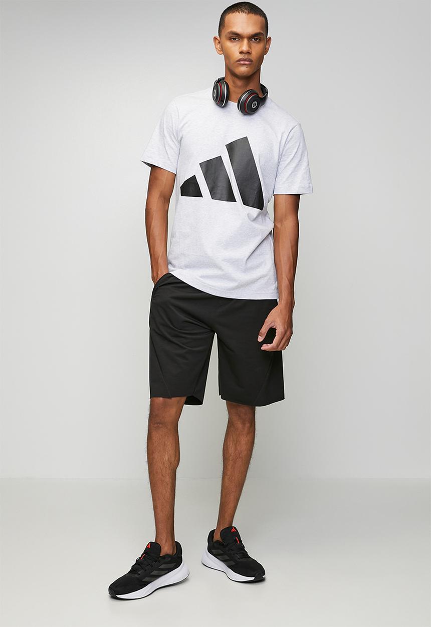 adidas Performance - Big Logo SJ Tee - Light Grey heather / carbon