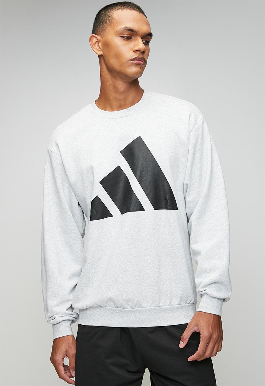 adidas Performance - Big Logo FL Sweatshirt   - Light Grey heather / black