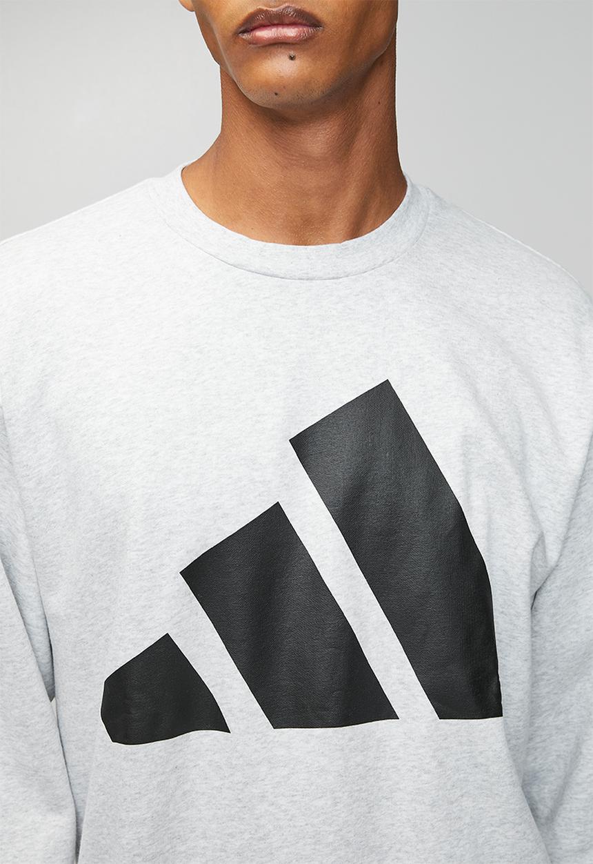 adidas Performance - Big Logo FL Sweatshirt   - Light Grey heather / black