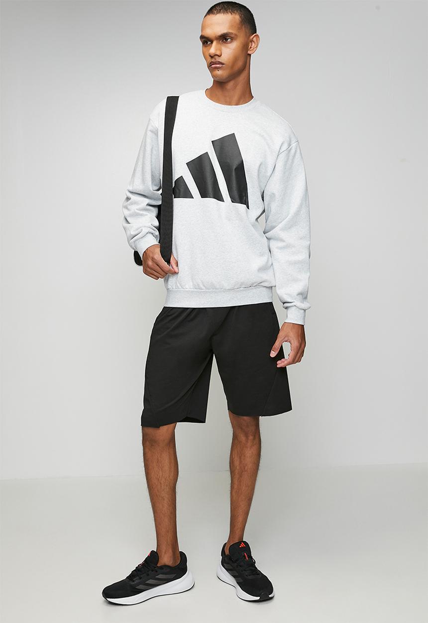 adidas Performance - Big Logo FL Sweatshirt   - Light Grey heather / black