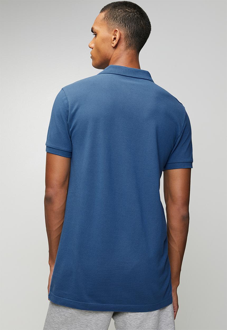adidas Performance - SL Piquet Polo Shirt   - Dusky Petrol Blue / White