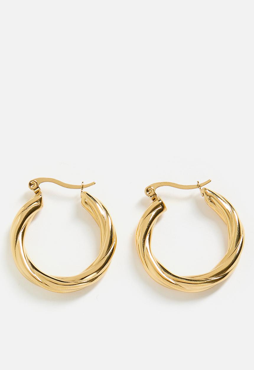Zoe on Trend - Large Twisted Hoop 29mm x 33mm - Gold