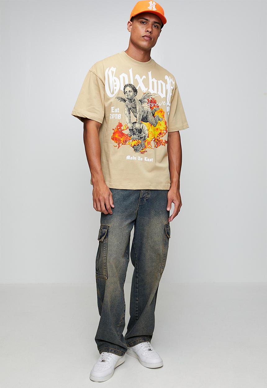 GALXBOY - ANGEL T-SHIRT  - BEIGE