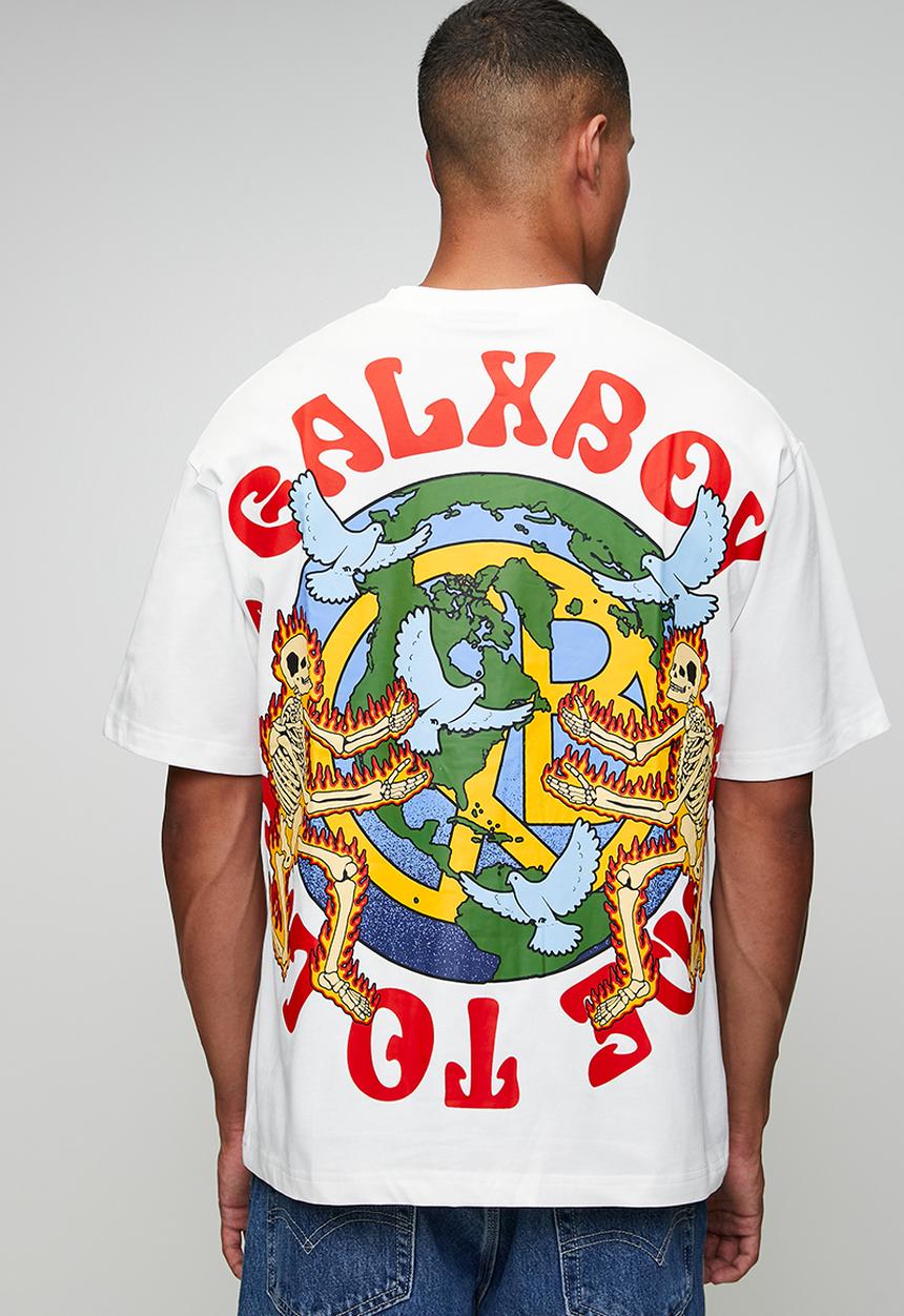 GALXBOY - WORLD PEACE T-SHIRT  - WHITE