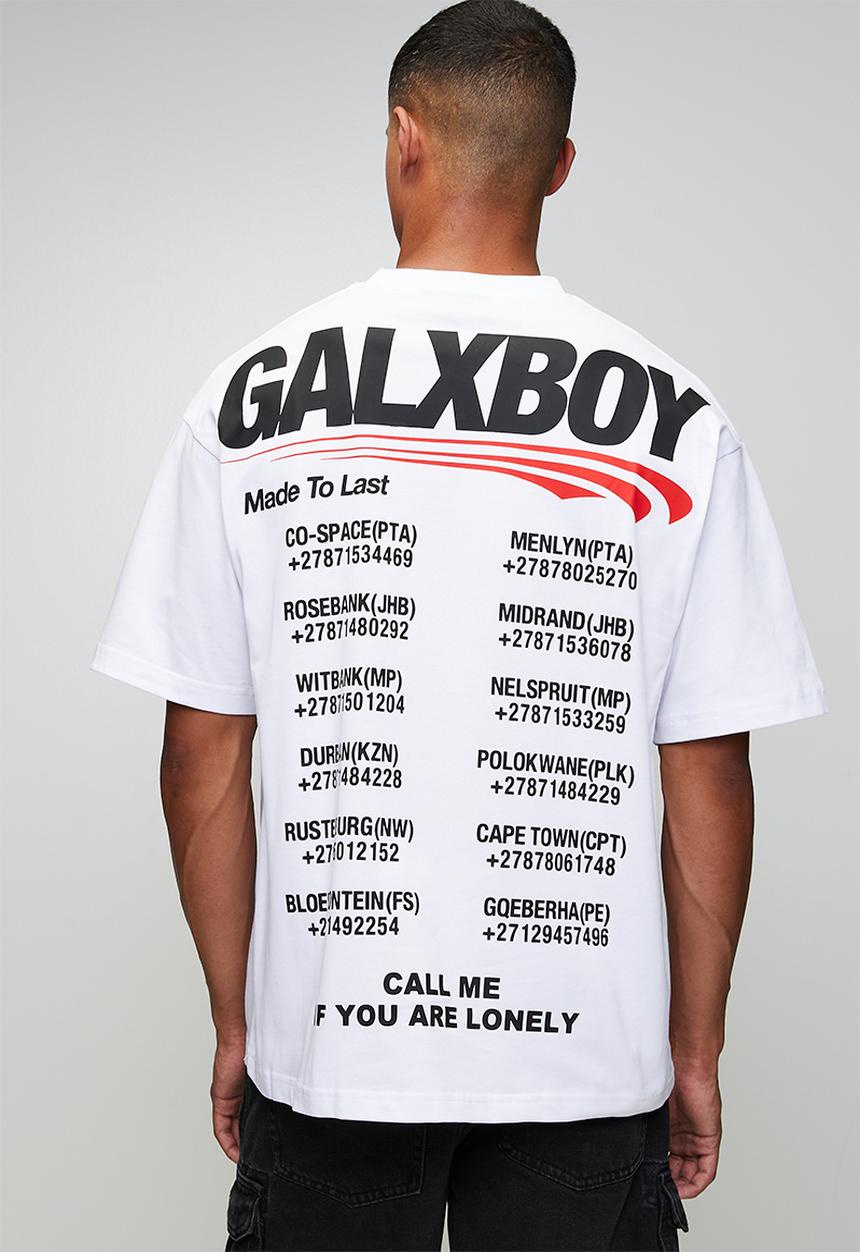 GALXBOY - CALL ME T-SHIRT  - WHITE