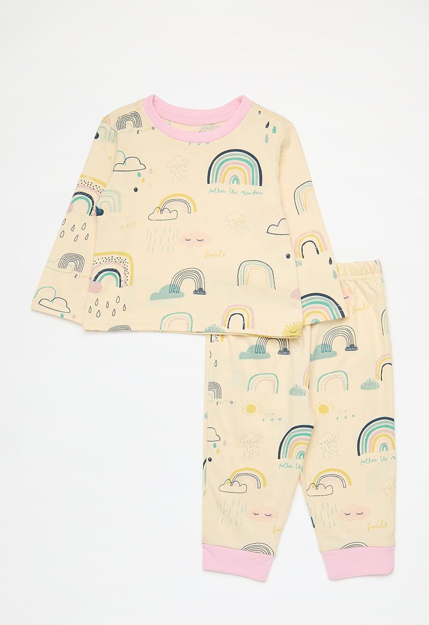 Pop Candy - Pj set - pale yellow/pink/rainbow aop