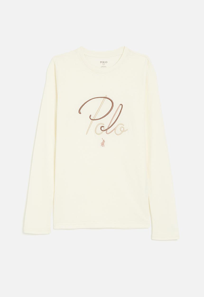 POLO - Skylar embroidered long sleeve tee - off white 